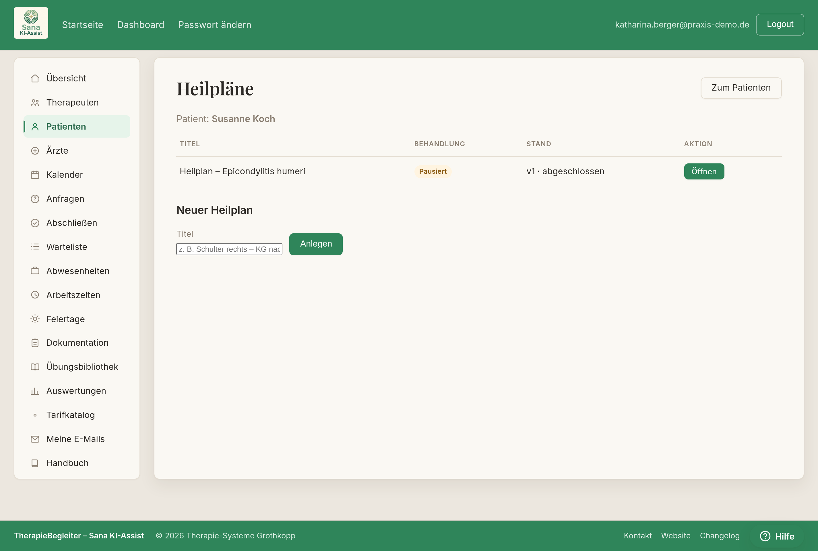 Heilplan-Liste