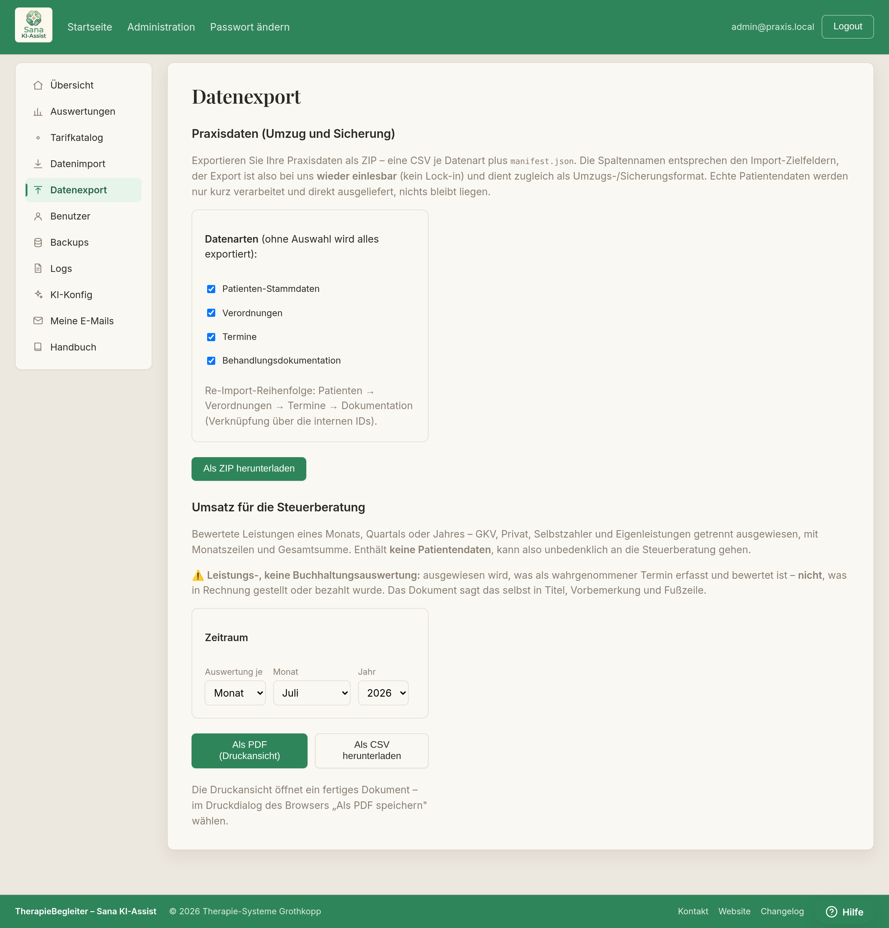 Datenexport