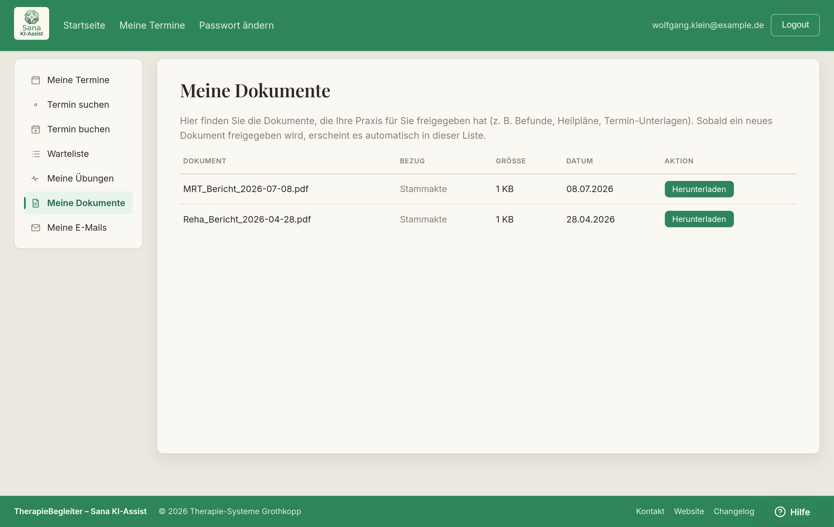 Patientenportal: Meine Dokumente